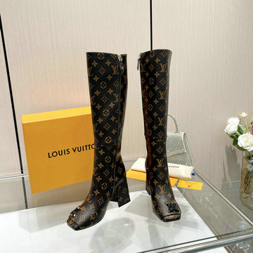 ルイヴィトン LOUISVUITTON 26-LVJ23029GL 2023年最新入荷 シェイク ライン ロングブーツ ハイヒールシューズ ブロックヒール カジュアルシューズ