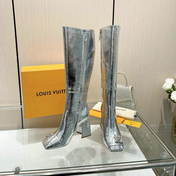 ルイヴィトン LOUISVUITTON 26-LVJ23029GS 2023年最新入荷 シェイク ライン ロングブーツ ハイヒールシューズ ブロックヒール カジュアルシューズ