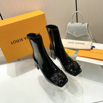 ルイヴィトン LOUISVUITTON 26-LVJ23030DQ  2023年最新入荷 シェイク ライン ショートブーツ ミドルヒールシューズ ブロックヒール カジュアルシューズ