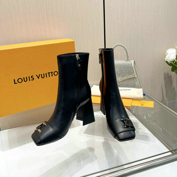 ルイヴィトン LOUISVUITTON 26-LVJ23030GP 2023年最新入荷 シェイク ライン ショートブーツ ハイヒールシューズ ブロックヒール カジュアルシューズ