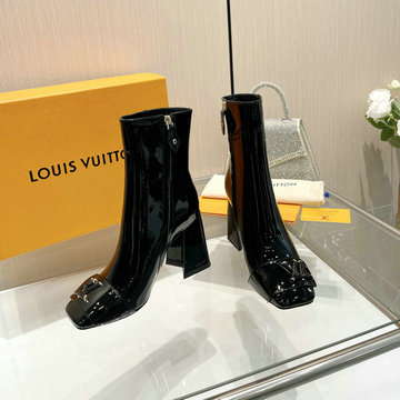 ルイヴィトン LOUISVUITTON 26-LVJ23030GQ 2023年最新入荷 シェイク ライン ショートブーツ ハイヒールシューズ ブロックヒール カジュアルシューズ