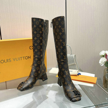 ルイヴィトン LOUISVUITTON 26-LVJ23029DL 2023年最新入荷 シェイク ライン ロングブーツ ローヒールシューズ ブロックヒール カジュアルシューズ