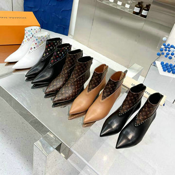 ルイヴィトン LOUISVUITTON 26-LVJ23031 2023年最新入荷 スパークル ライン アンクルブーツ ミドルヒールシューズ ピンヒール カジュアルシューズ