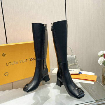 ルイヴィトン LOUISVUITTON 26-LVJ23029DP 2023年最新入荷 シェイク ライン ロングブーツ ローヒールシューズ ブロックヒール カジュアルシューズ