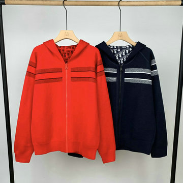 商品名称：クリスチャンディオール CHRISTIAN DIOR XG-MYCD24003 2023年秋冬最新入荷 リバーシブル カーディガン ロングスリーブ セーター ジップクロージャー