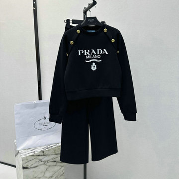 商品名称：プラダ PRADA XG-TZPD24001 2023年秋冬最新入荷 2点セットアップ ロングスリーブ スポーツジャージ スウェットシャツ ロングパンツ ジョッキングウェア