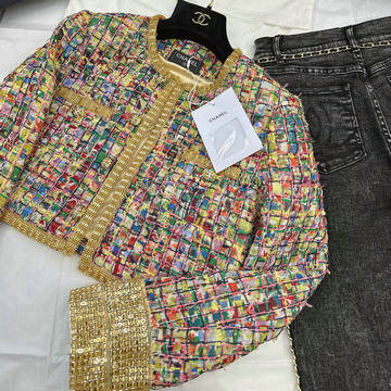 商品名称：シャネル CHANEL XG-WTCH24003 2023年秋冬最新入荷 ロングスリーブ ツイード ジャケット ショート丈 トップスコート アウターコート レジャーコート