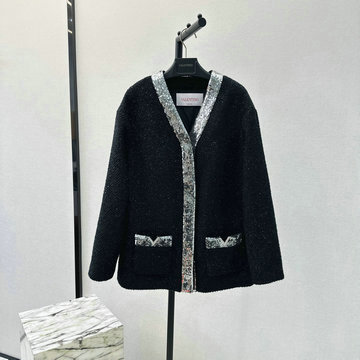 商品名称：ヴァレンティノ Valentino XG-WTVT24001  2023年秋冬最新入荷 ロングスリーブ ツイードジャケット ショート丈 トップスコート アウターコート レジャーコート