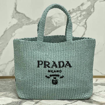 プラダ PRADA GH-PD1BG392WQL 2023年最新入荷 ストロー レザー トートバッグ ハンドバッグ 肩掛け ショルダーバッグ レディースかばん