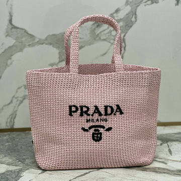 プラダ PRADA GH-PD1BG392WFH 2023年最新入荷 ストロー レザー トートバッグ ハンドバッグ 肩掛け ショルダーバッグ レディースかばん