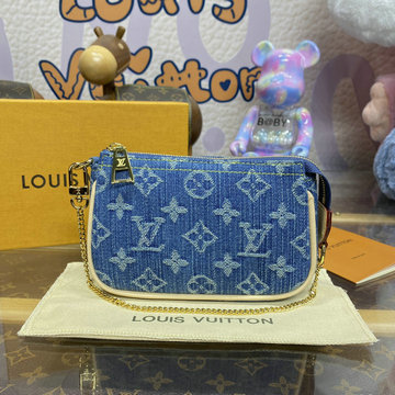 ルイヴィトン LOUISVUITTON 057-M82960 2023年最新入荷 LV リミックス ミニ ポシェット アクセソワール チェーンポーチ クラッチバッグ ショルダーバッグ