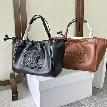 セリーヌ CELINE 99-CE111013PZS 2023年最新入荷 カバ ドローストリング キュイル トリオンフ トートバッグ ハンドバッグ レディースかばん