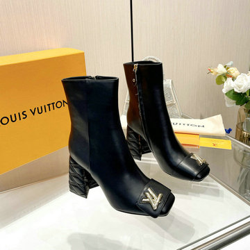 ルイヴィトン LOUISVUITTON 26-LVJ24001GP 2023年秋冬最新入荷 ウィメンズ ショートブーツ ハイヒールシューズ スクエアヒール レディースシューズ