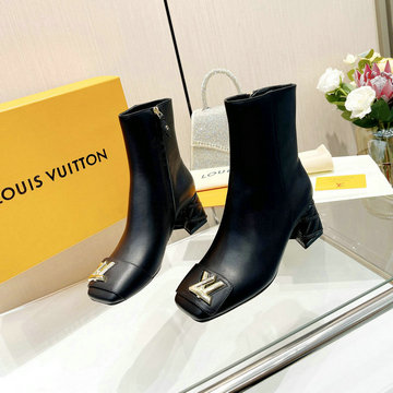 ルイヴィトン LOUISVUITTON 26-LVJ24001ZP  2023年秋冬最新入荷 ウィメンズ ショートブーツ ミドルヒールシューズ スクエアヒール レディースシューズ