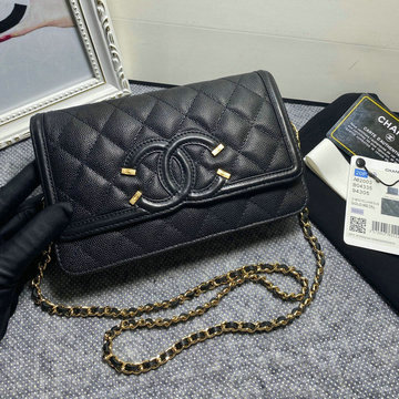 シャネル CHANEL CC-CH82003QBK  2023年最新入荷 チェーンウォレット 斜め掛け ショルダーバッグ クロスボディバッグ