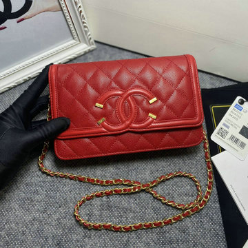 シャネル CHANEL CC-CH82003QRD 2023年最新入荷 チェーンウォレット 斜め掛け ショルダーバッグ クロスボディバッグ