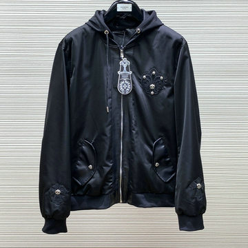 商品名称：クロムハーツ Chrome Hearts JS-WTCM24001 2024年春夏最新入荷 ロングスリーブ フーデッドジャケット ファスナー開閉式 トップスコート 長袖