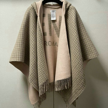 フェンディ FENDI AN-WJFD23007  2023年最新入荷 フーディー ポンチョ リバーシブル マント ケープ ストール ショール カシミヤ