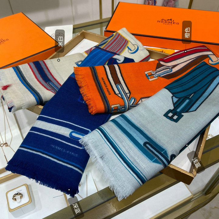 エルメス HERMES AN-WJHE23074  2023年最新入荷 ロング マフラー ストール ショール カシミヤ スカーフ