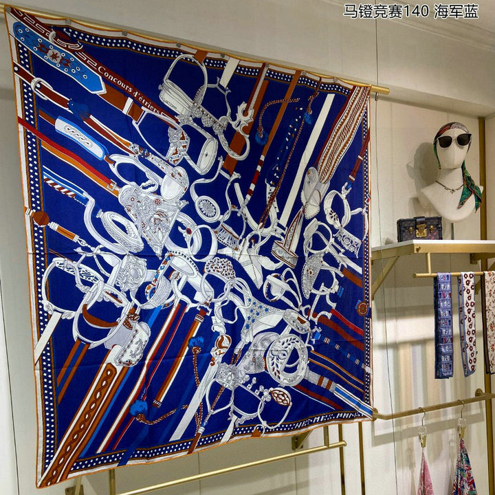 エルメス HERMES AN-WJHE23075 2023年最新入荷 スクエア マフラー ストール ショール カシミヤ スカーフ