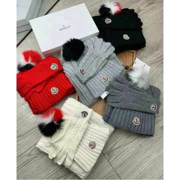 商品名称：モンクレール MONCLER AN-MTMC23001 2023年最新入荷 3点セットアップ ウールニット マフラー 手袋 帽子