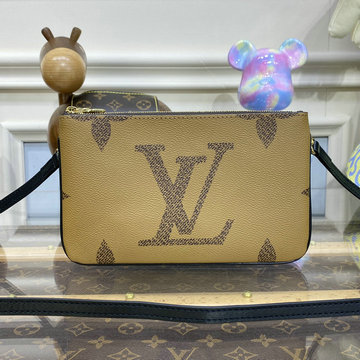 ルイヴィトン LOUISVUITTON 057-M69203 2020年最新入荷 ポシェット ドゥーブル ジップ 斜め掛け ショルダーバッグ チェーンバッグ モノグラムキャンパス