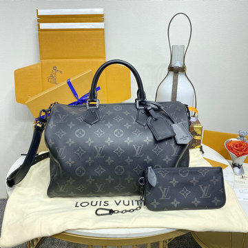 ルイヴィトン LOUISVUITTON 057-M13916 2024年最新入荷 スピーディ P9 バンドリエール 40 ハンド ショルダー ボストンバッグ モノグラムエクリプス キャンバス