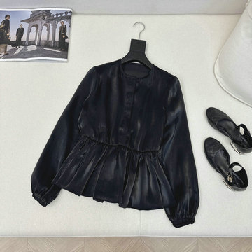商品名称：クリスチャンディオール CHRISTIAN DIOR JS-CCCD24007 2024年秋冬最新入荷 ギャザー パフショルダー ロングスリーブ ブラウス レディース シャツ 長袖