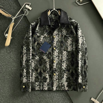 商品名称：ルイヴィトン LOUISVUITTON  2024年秋冬最新入荷 スタンドカラー ジャケット モノグラム デニムジャケット ロングスリーブ メンズ アウターコート