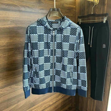 商品名称：ルイヴィトン LOUISVUITTON JS-WTLV24004 2024年秋冬最新入荷 フード付き ジップトレンチコート メンズ ダミエナイロンジャケット ロングスリーブ