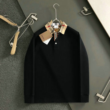 バーバリー BURBERRY JS-WYBR24001  2024年秋冬最新入荷 ロングスリーブ ポロシャツ スウェットシャツ メンズ 長袖 ブラック