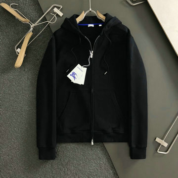 バーバリー BURBERRY JS-WYBR24002 2024年秋冬最新入荷 ジップアップパーカ メンズ フード付き ジャケット ブラック