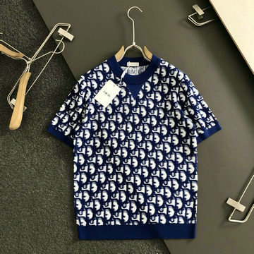 商品名称：クリスチャンディオール CHRISTIAN DIOR JS-MYCD24013 2024年秋冬最新入荷 半袖 ニットシャツ ジャカード クルーネック メンズ ウール