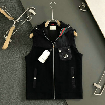 商品名称：グッチ GUCCI JS-YFGG24004 2024年秋冬最新入荷 フード付き ジップアップ ベスト メンズ ブラック
