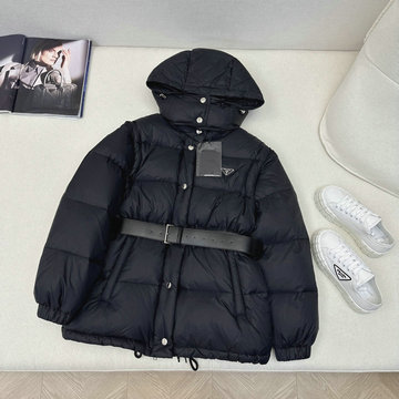 商品名称：プラダ PRADA JS-YFPD24012 2024年秋冬最新入荷 デタッチャブルスリーブ フーデッド パファージャケット ジップアップ ダウンジャケット レディース