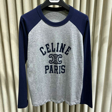 セリーヌ CELINE 99-TCCE24001  2024年秋冬最新入荷 長袖 Tシャツ クルーネック スウェットシャツ レディース グレー コットン