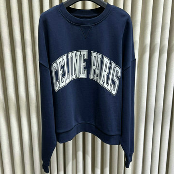 セリーヌ CELINE 99-WYCE24001 2024年秋冬最新入荷 クルーネック スウェットシャツ ロングスリーブ 長袖 黒