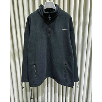 商品名称：ミュウミュウ MIUMIU 99-WYMM24002K 2024年秋冬最新入荷 ジップアップジャケット ベルベット パーカー