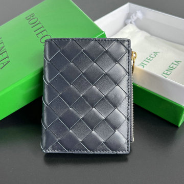 ボッテガヴェネタ BOTTEGAVENETA aj-BOV742330QSL  2024年最新入荷 スモール イントレチャート 二つ折り財布 ファスナーウォレット 小銭入れ レザー