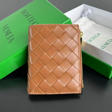 商品名称：ボッテガヴェネタ BOTTEGAVENETA aj-BOV742330QZS  2024年最新入荷 スモール イントレチャート 二つ折り財布 ファスナーウォレット 小銭入れ レザー