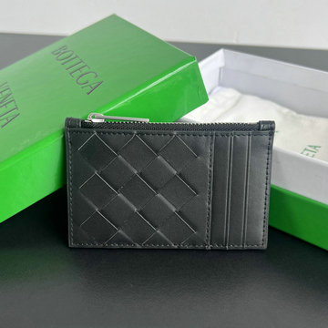 ボッテガヴェネタ BOTTEGAVENETA aj-BOV755985QBK 2024年最新入荷 イントレチャート ジップ カードケース コインケース 財布 レザー メンズ レディース