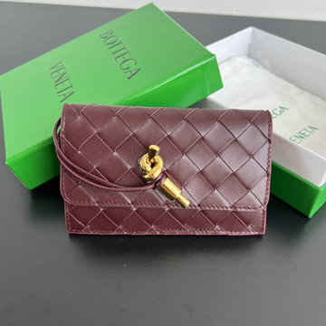 ボッテガヴェネタ BOTTEGAVENETA  aj-BOV776031QJH 2024年最新入荷 アンディアーモ ファスナーカードケース ジップコインケース レザー ワインレッド