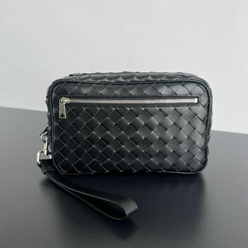 ボッテガヴェネタ BOTTEGAVENETA aj-BOV777390QBK  2024年最新入荷 イントレチャート リストレット ポーチ ジップハンドバッグ メンズ クラッチバッグ