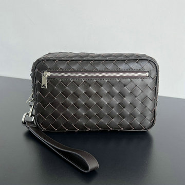 ボッテガヴェネタ BOTTEGAVENETA aj-BOV777390QSK 2024年最新入荷 イントレチャート リストレット ポーチ ジップハンドバッグ メンズ クラッチバッグ