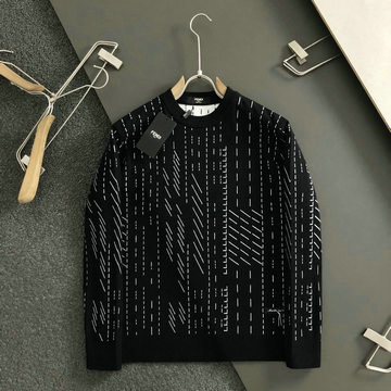 フェンディ FENDI JS-MYFD24006 2024年秋冬最新入荷 クルーネックニット ロングスリーブセーター ジャカード トップス ウール