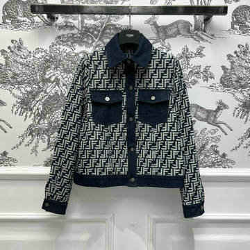 フェンディ FENDI JS-WTFD24005 2024年秋冬最新入荷 ロングスリーブ ボタンアップ ジャケット レディース トップスコート