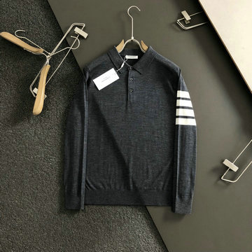 商品名称：トム ブラウン Thom Browne JS-MYTB24004 2024年秋冬最新入荷 ポロ ニットシャツ ロングスリーブセーター トップス ウール