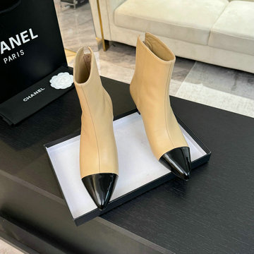 商品名称：シャネル CHANEL 26-CHJ24045P 2024年秋冬最新入荷 ショートブーツ ココマーク レザー シューズ 靴 レディース ローヒール ブラック
