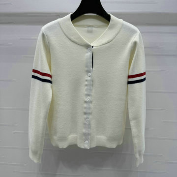 商品名称：トム ブラウン Thom Browne JS-MYTB24005  2024年秋冬最新入荷 クルーネック カーディガン ロングスリーブ ニットジャケット セーター レディース