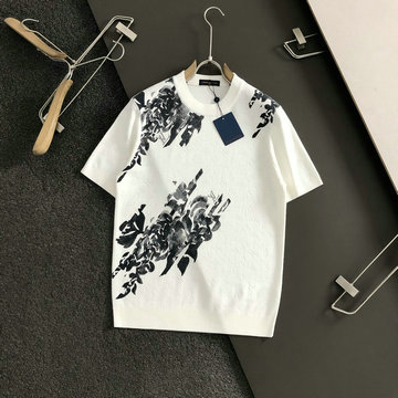 商品名称：ルイヴィトン LOUISVUITTON JS-TDLV24043  2024年秋冬最新入荷 ショートスリーブ クルーネック Tシャツ 半袖 白 コットン